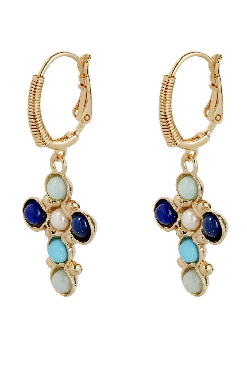 Turquoise Lapis Tao Cruzita Earrings-BLUE-JEWELRYBOUTIQUEEARRING-GAS BIJOUX