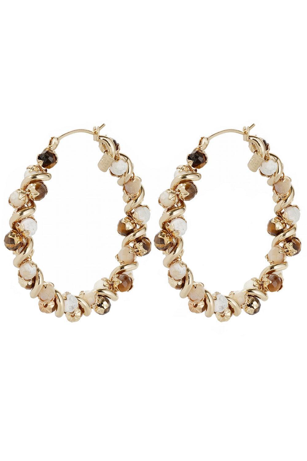 Jasper Eurydice Dalmation Hoop Earrings-CREAM-JEWELRYBOUTIQUEEARRING-GAS BIJOUX