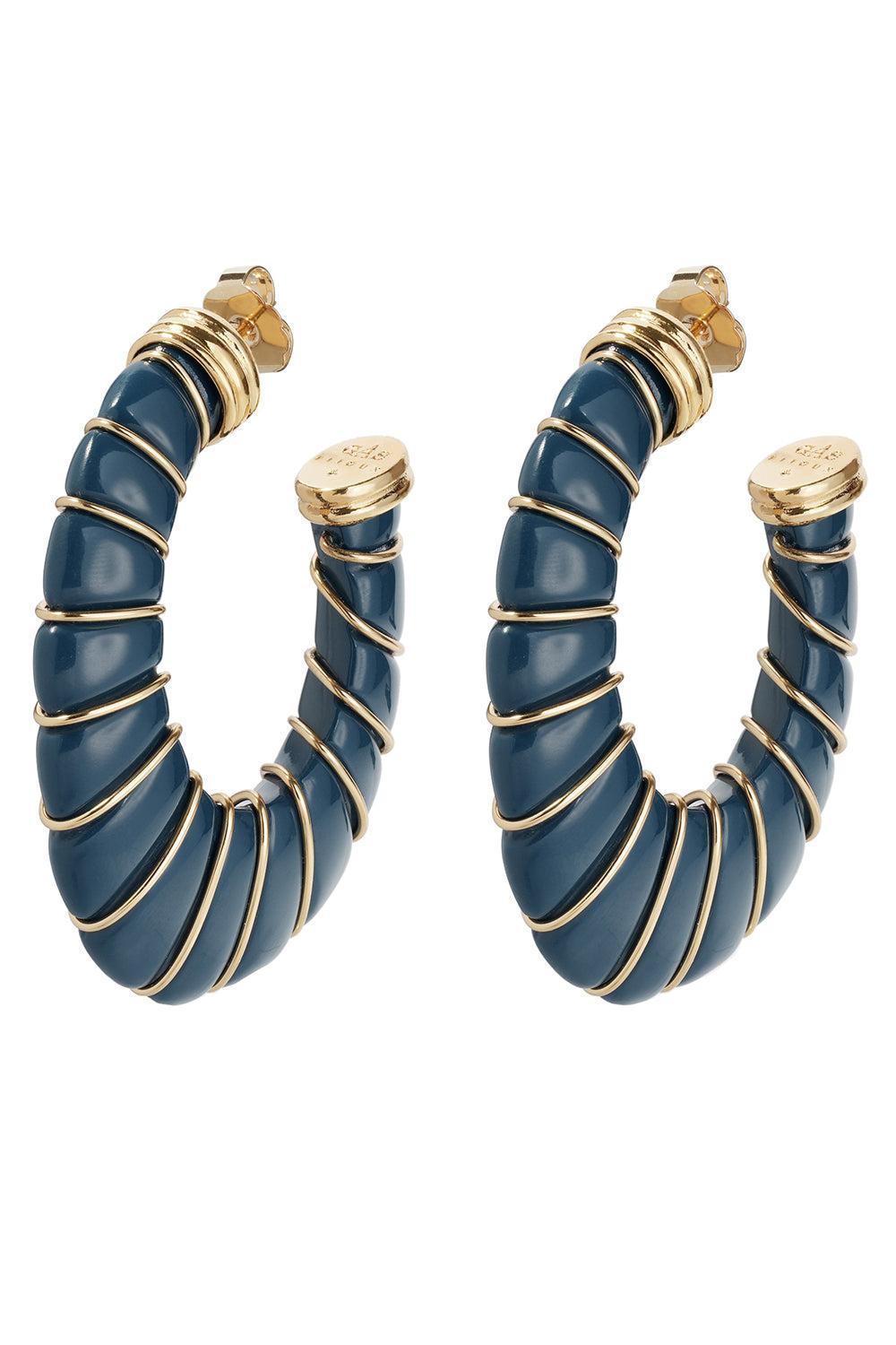 Navy Large Cyclade Earrings-NAVY-JEWELRYBOUTIQUEEARRING-GAS BIJOUX