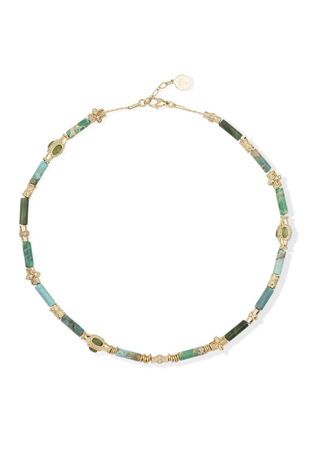 Blue Green Kali Necklace-TURQ/GRN-JEWELRYBOUTIQUENECKLACE O-GAS BIJOUX