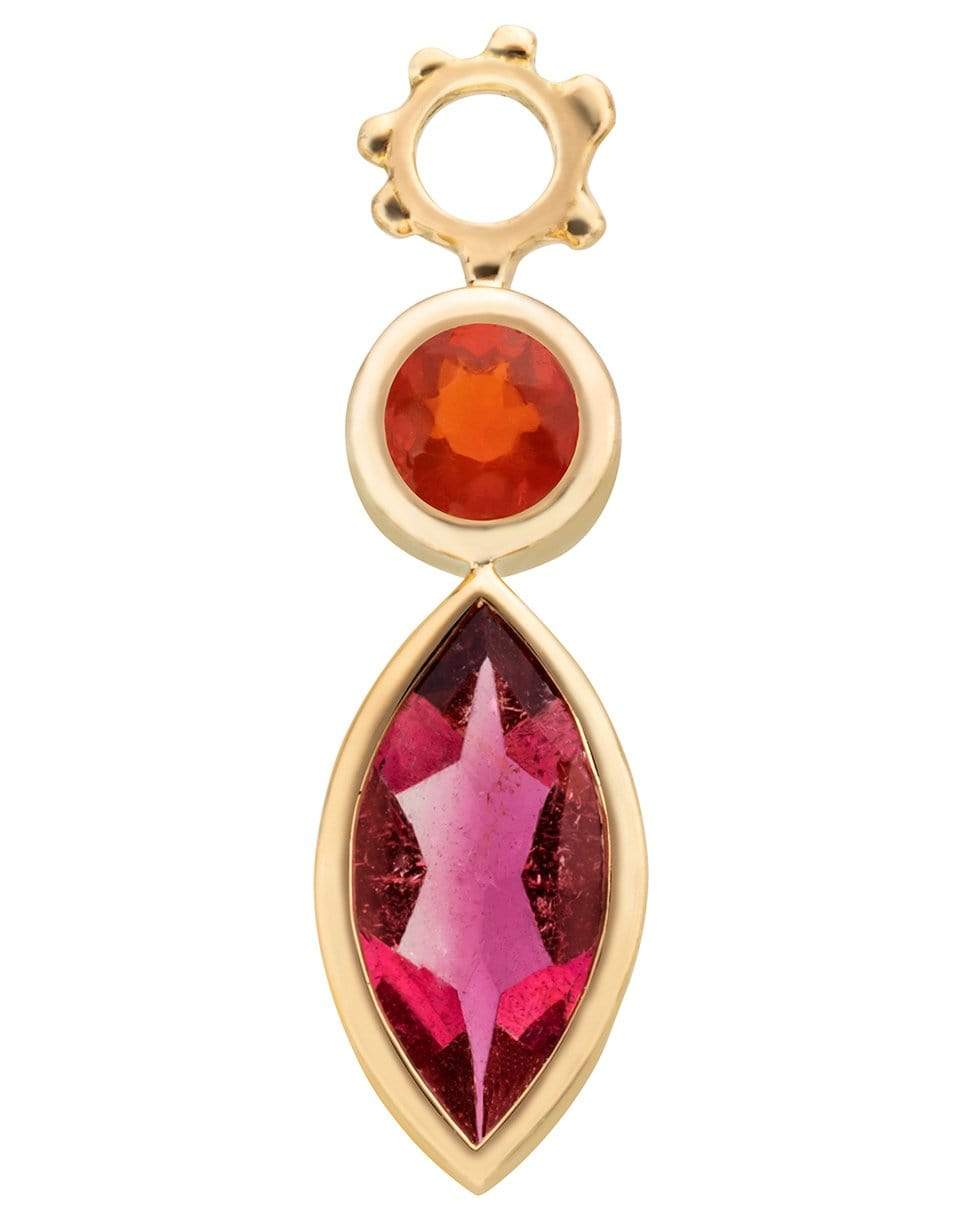 GAYA-Tourmaline and Fire Opal Charm-YELLOW GOLD