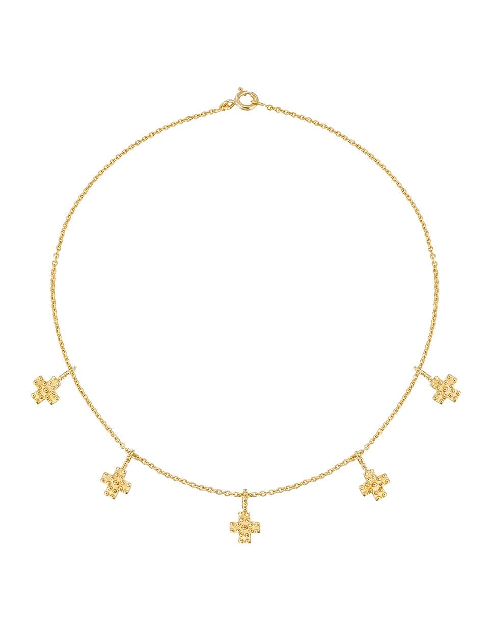 GAYA-Cross Charm Necklace-YELLOW GOLD