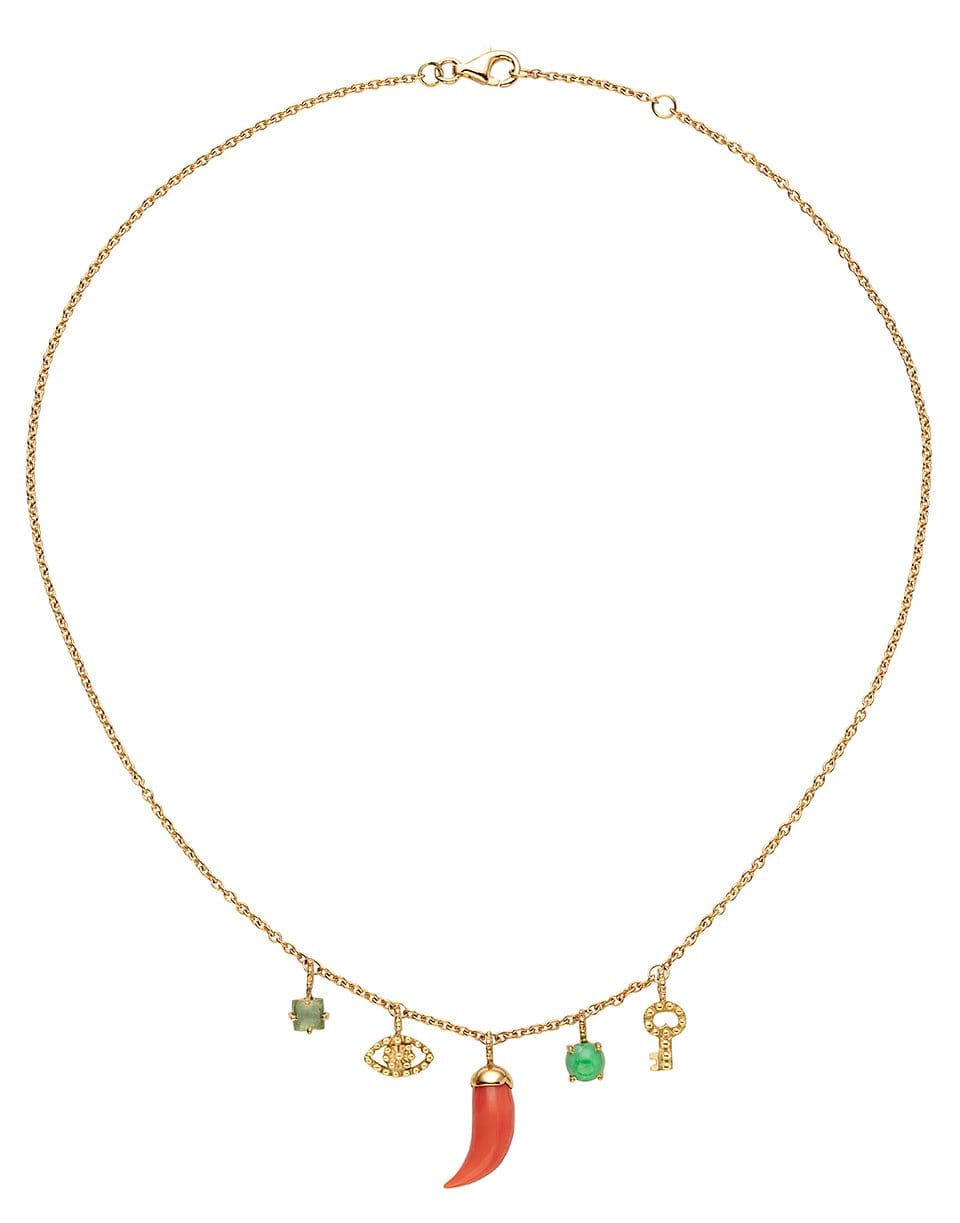 GAYA-Key and Eye Charm Necklace-YELLOW GOLD