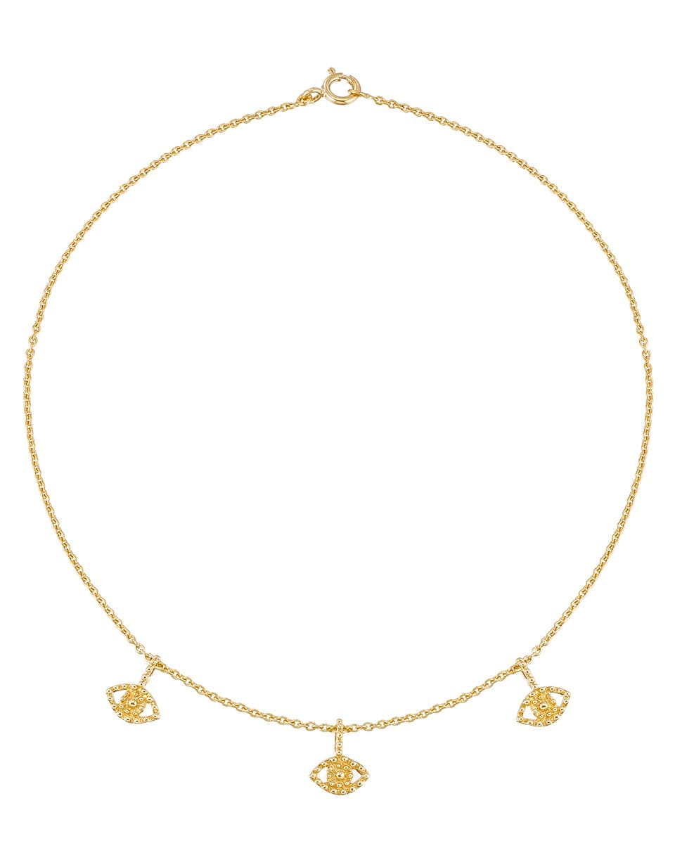 GAYA-Medium Eye Charm Necklace-YELLOW GOLD