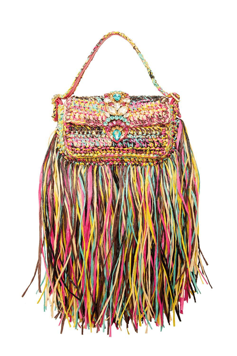 Habibi Fringe Bag - Multicolor-MULTI-O/S-HANDBAGTOP HANDLE-GEDEBE
