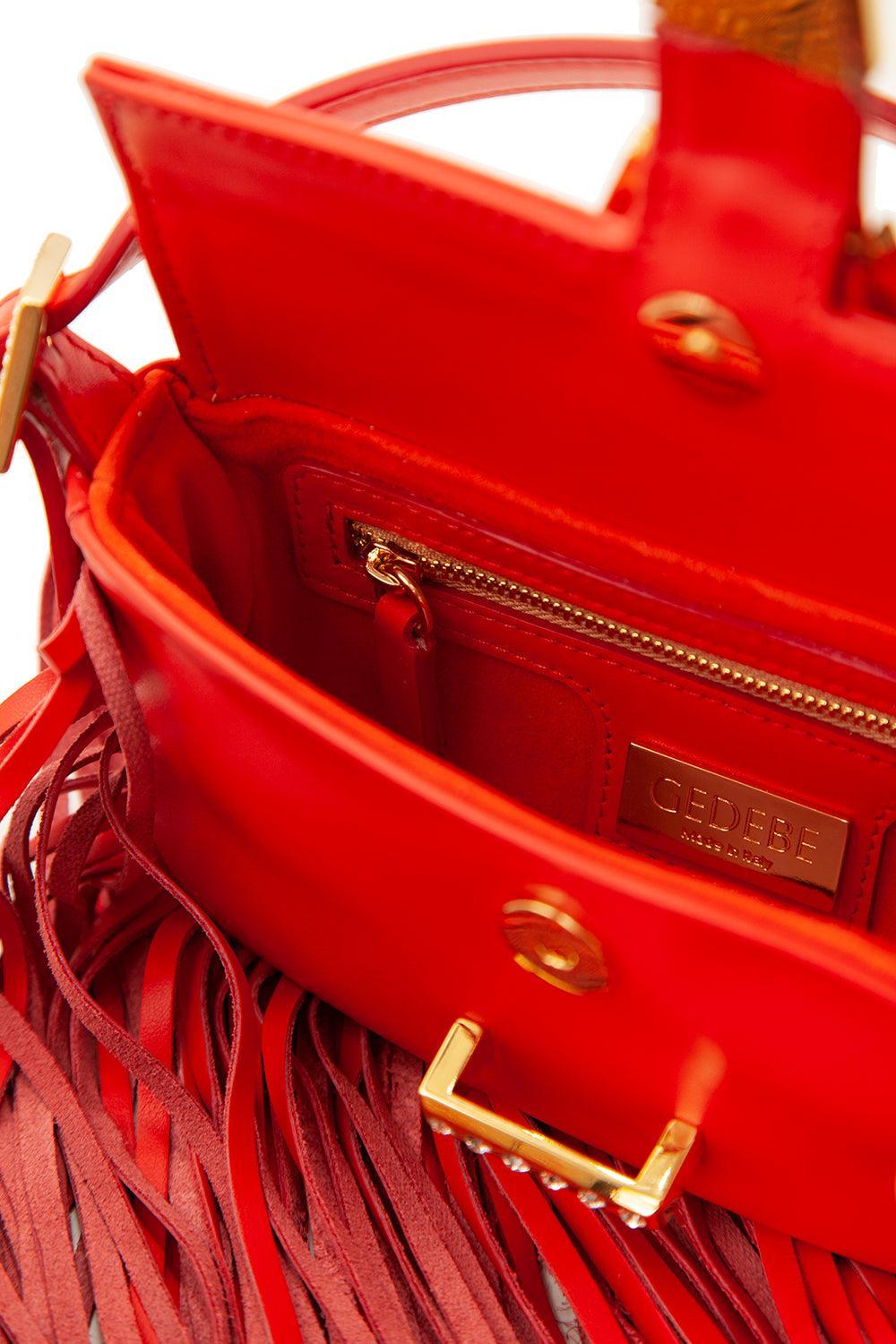 Mini Fringe Habibi Bag - Papaya-PAPAYA-O/S-HANDBAGTOP HANDLE-GEDEBE