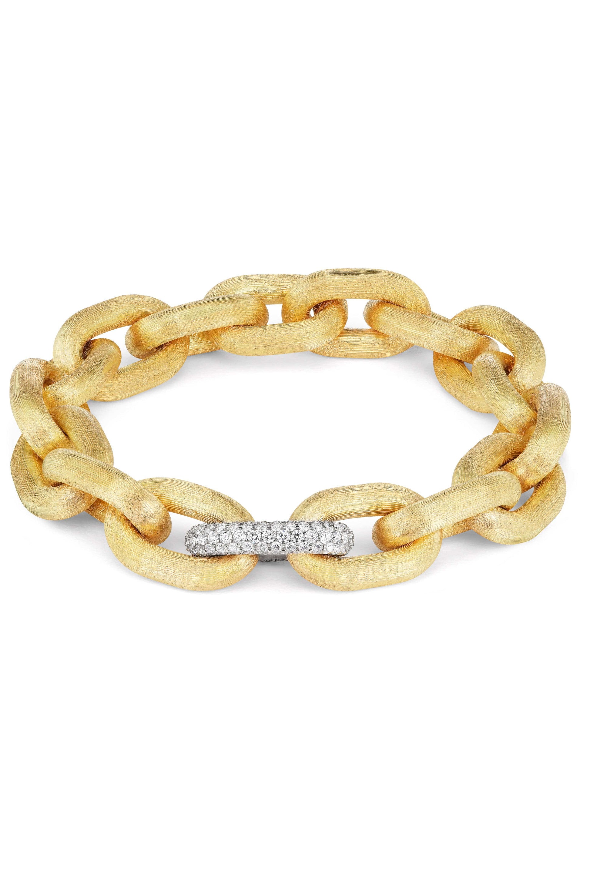 GEMELLA JEWELS-Satin Anchor Chain Diamond Bracelet-YELLOW GOLD