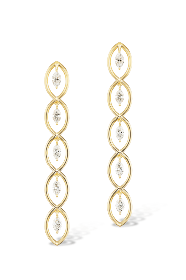 GEMELLA JEWELS-Diamond Qui-Qui Earrings-YELLOW GOLD