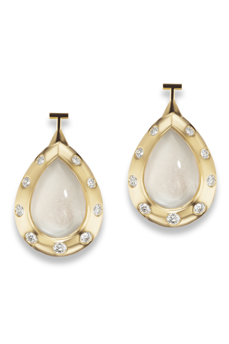 GEMELLA JEWELS-Moonstone Stella Necklace Drops-YELLOW GOLD