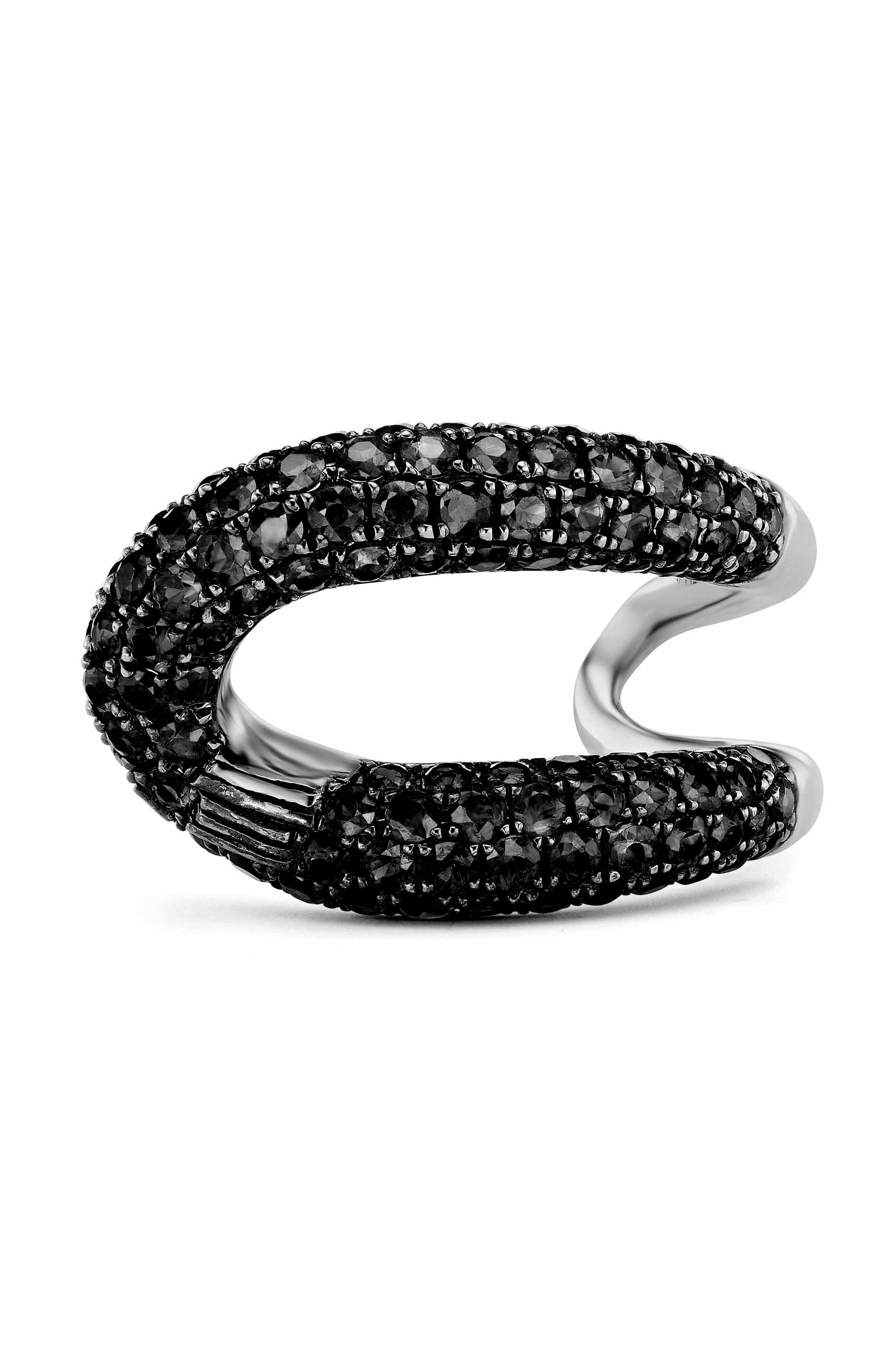 GEMELLA JEWELS-Black Diamond Intertwin Ring-BLACK GOLD
