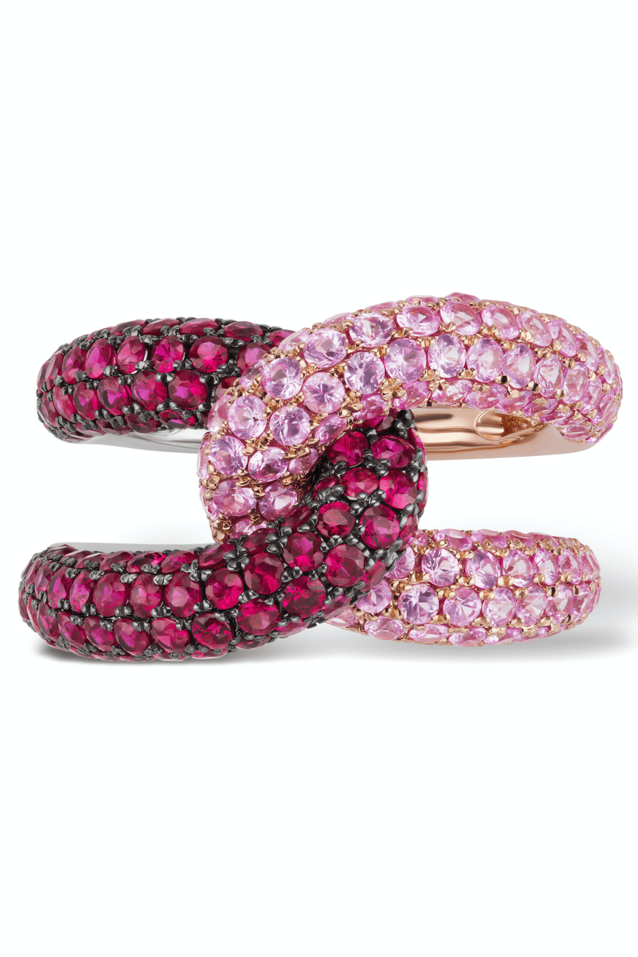 GEMELLA JEWELS-Ruby Intertwin Ring-BLACK GOLD