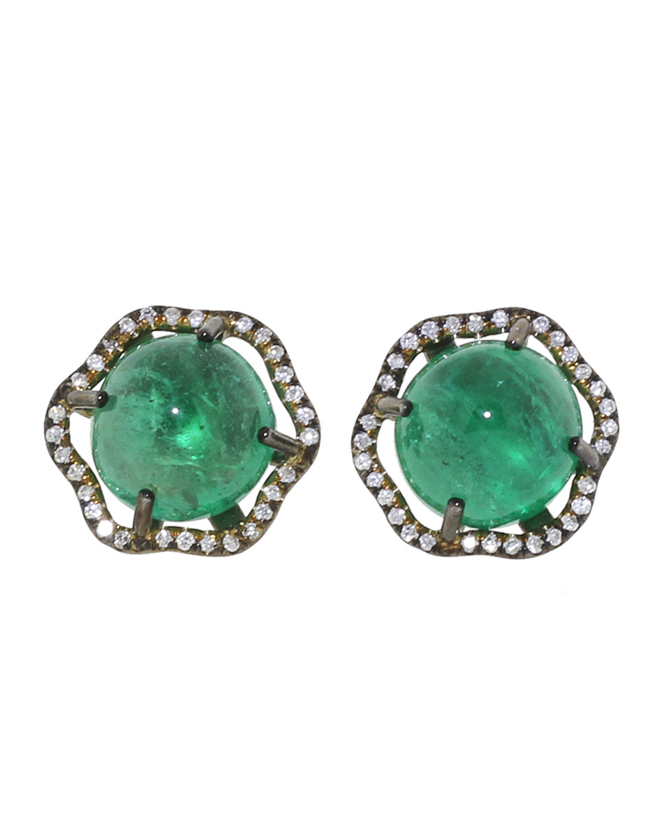 GEMFIELDS X MUSE-Small Equator Stud Earrings-BLACK GOLD