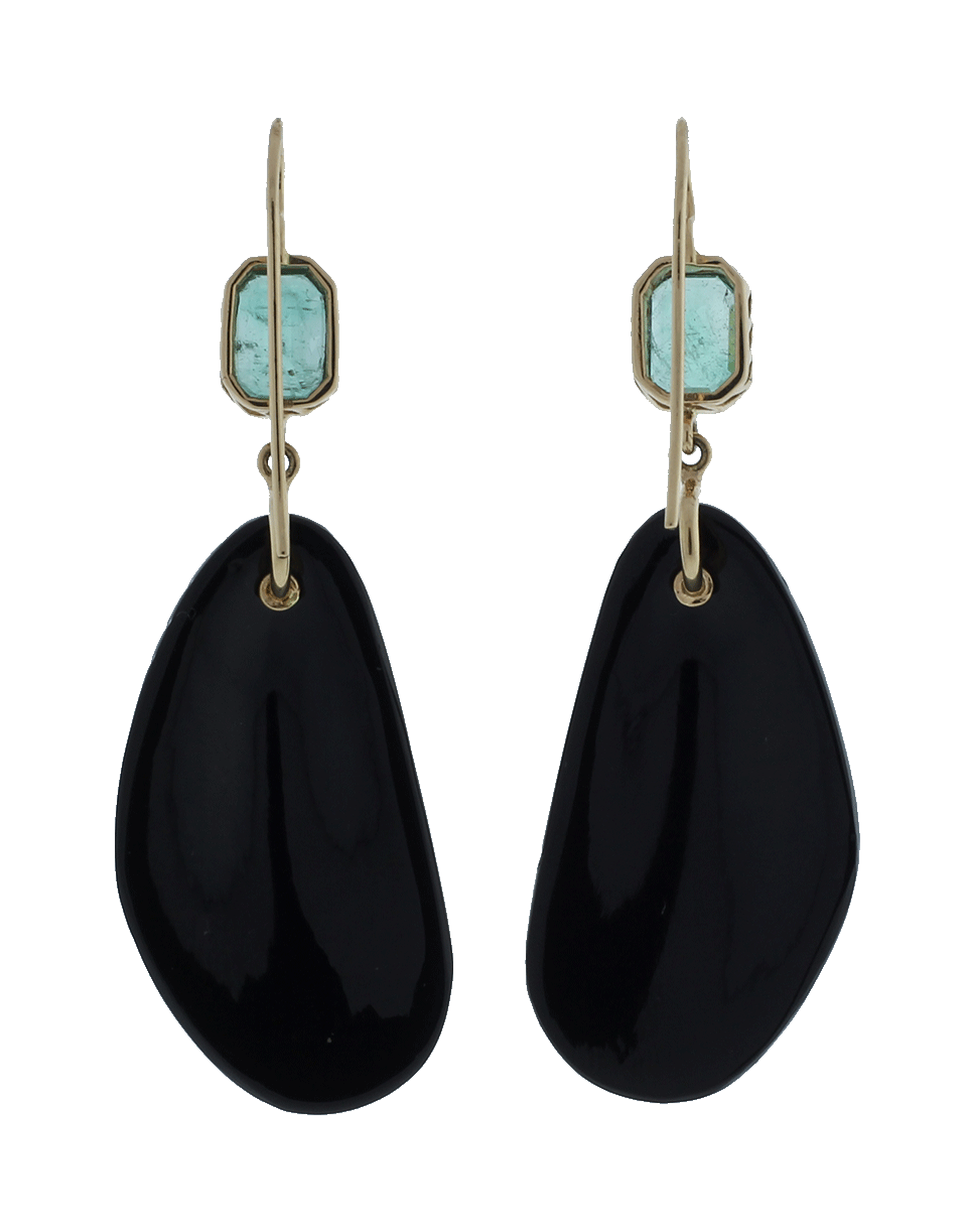 GEMFIELDS X MUSE-Dezso Shell Onyx Earrings-ROSE GOLD