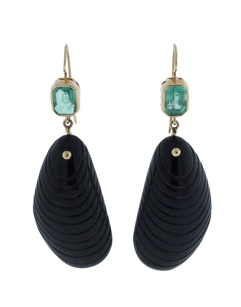 GEMFIELDS X MUSE-Dezso Shell Onyx Earrings-ROSE GOLD