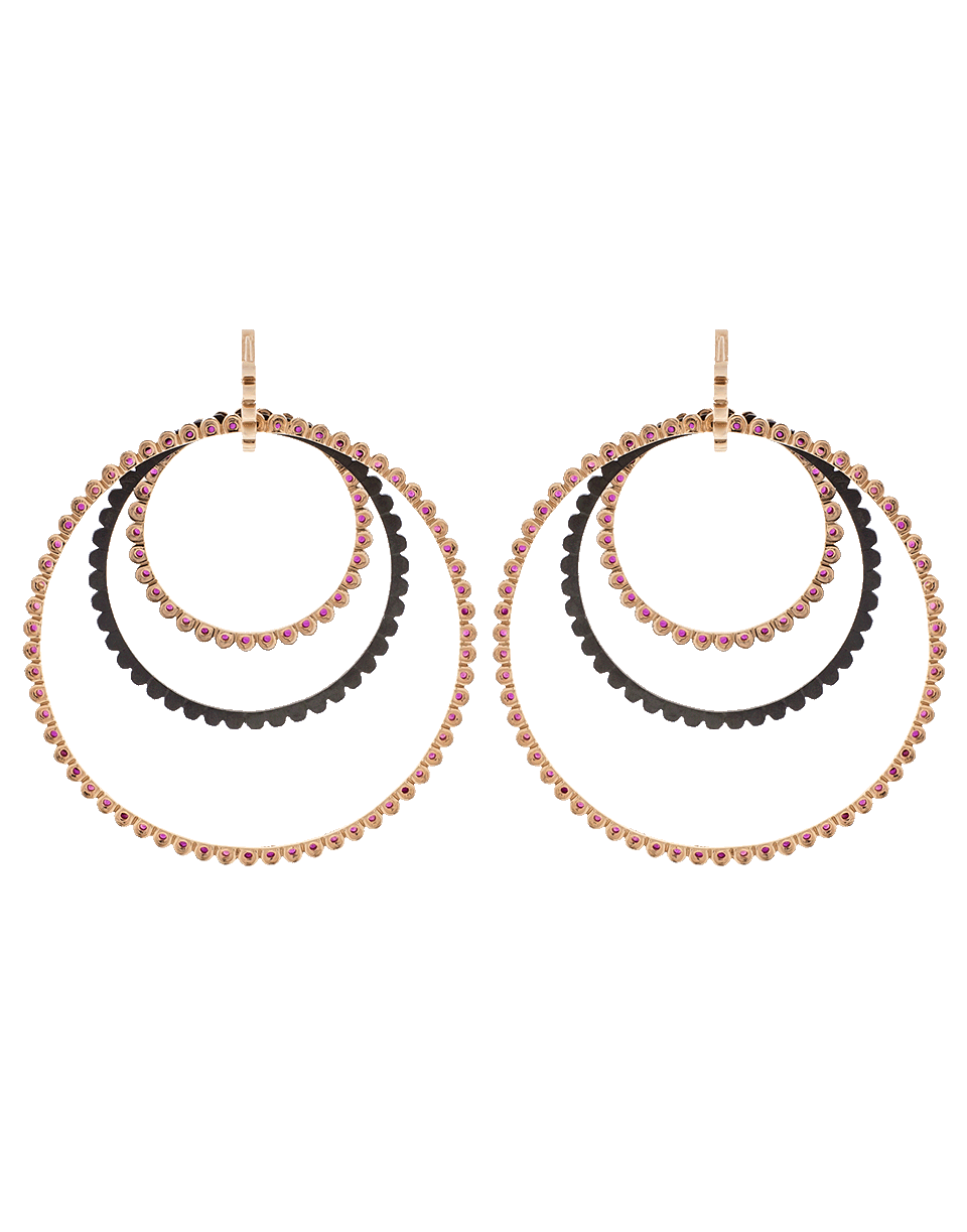 GEMFIELDS X MUSE-Ruby 4 Hoop Earrings-ROSE GOLD