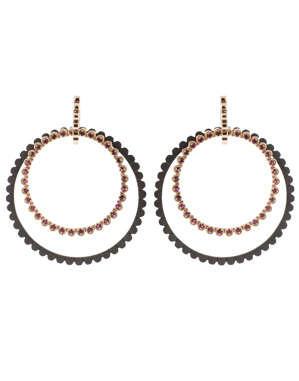 GEMFIELDS X MUSE-Ruby 4 Hoop Earrings-ROSE GOLD