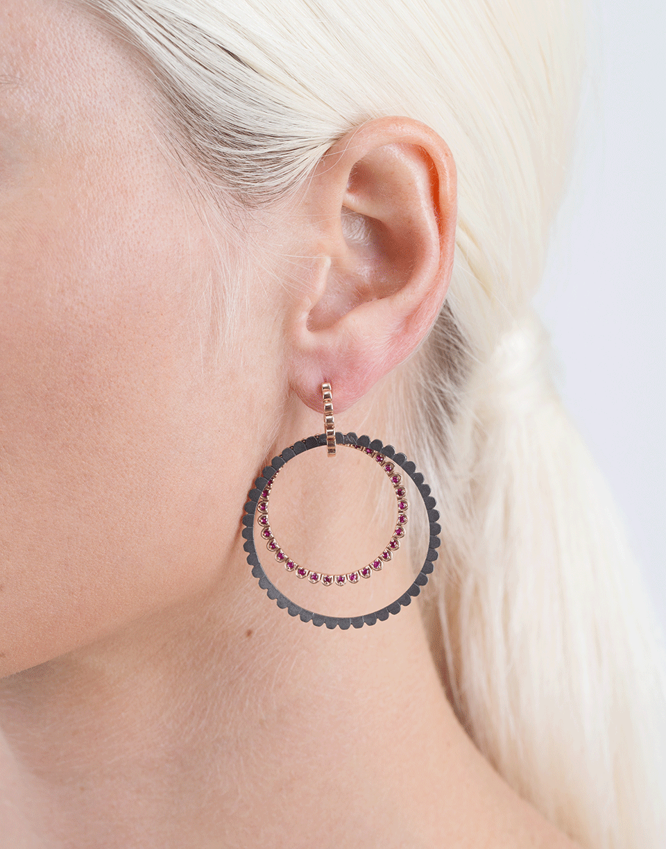 GEMFIELDS X MUSE-Ruby 4 Hoop Earrings-ROSE GOLD
