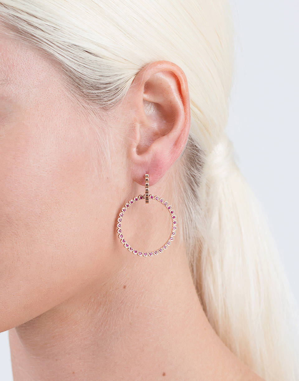 GEMFIELDS X MUSE-Ruby 4 Hoop Earrings-ROSE GOLD
