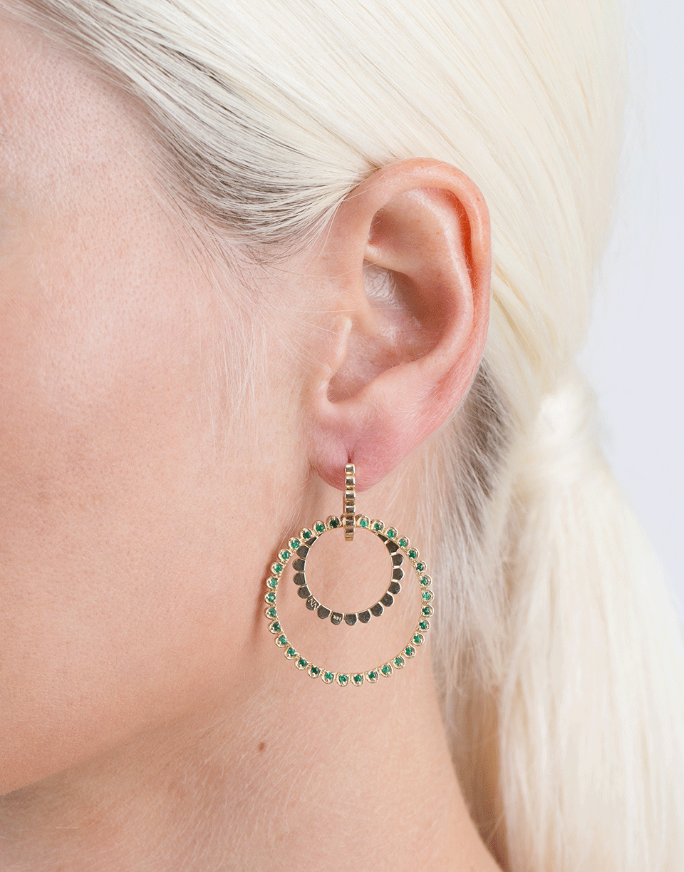 GEMFIELDS X MUSE-Emerald 3 Hoop Earrings-YELLOW GOLD
