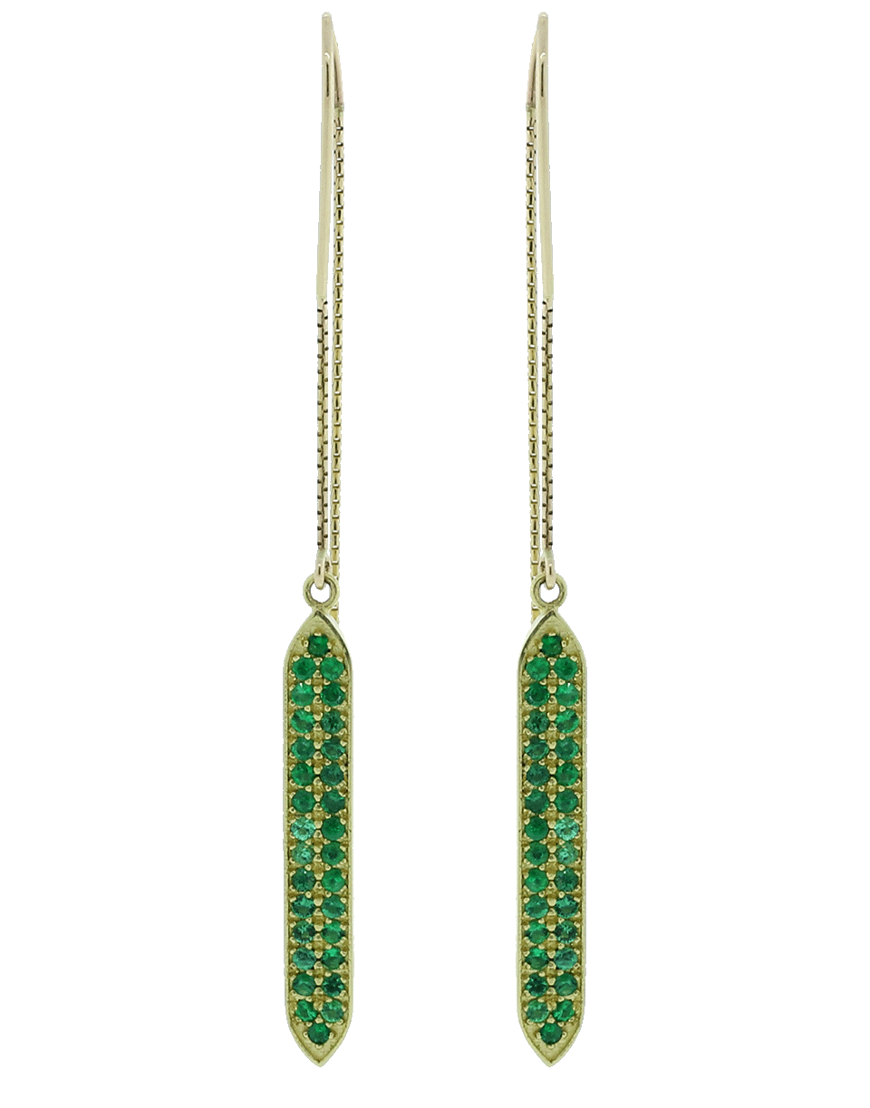 GEMFIELDS X MUSE-Goddess Drop Earrings With Emeralds-YELLOW GOLD