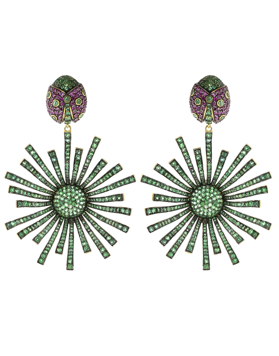GEMFIELDS X MUSE-Ladybug And Sun Earrings-YELLOW GOLD