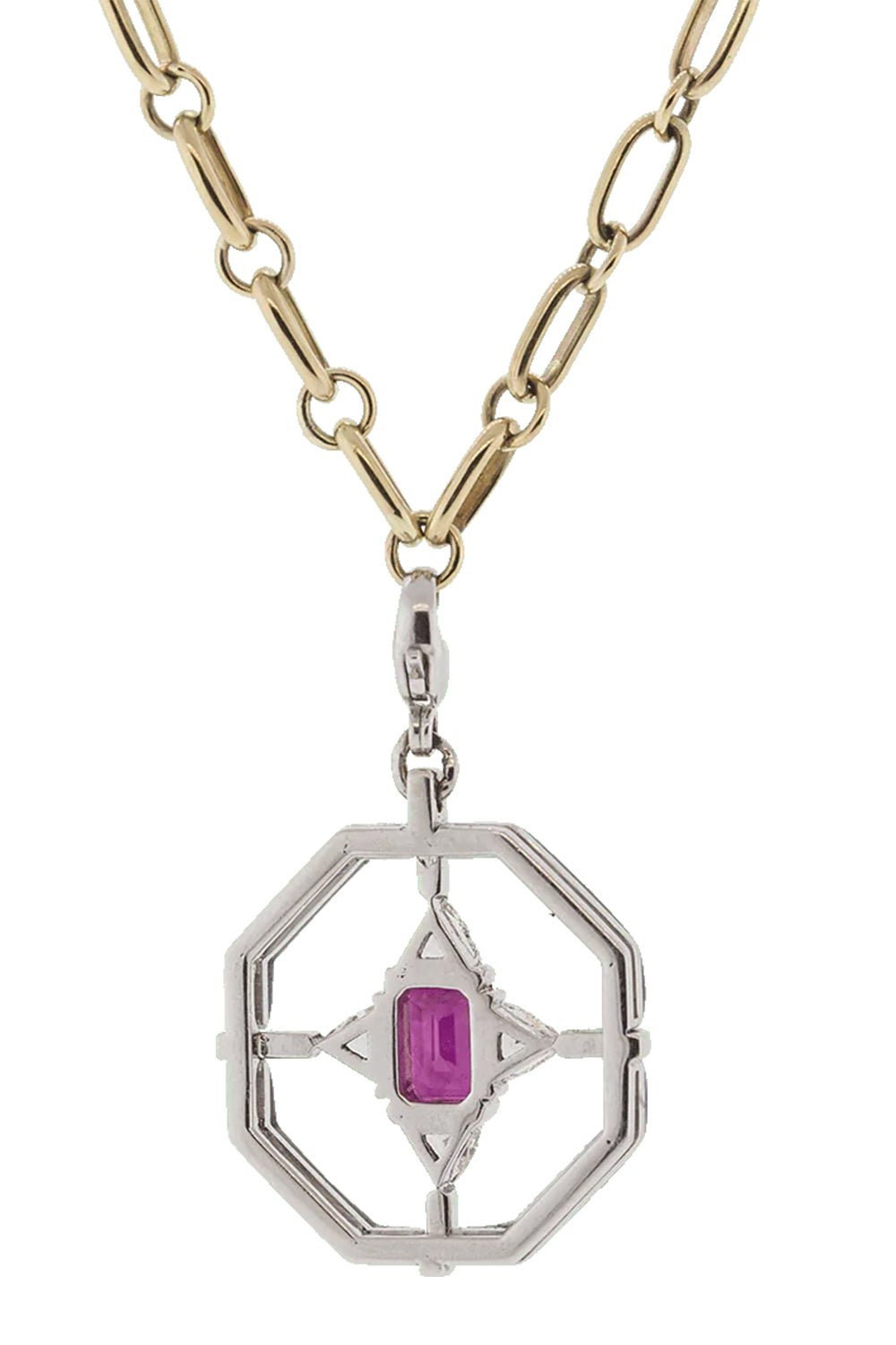 GEMFIELDS X MUSE-Black Enamel Pendant-WHITE GOLD