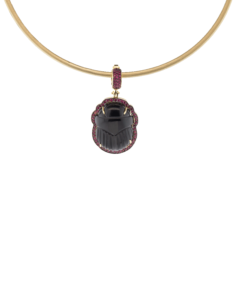 GEMFIELDS X MUSE-Black Onyx Scarab Pendant-YELLOW GOLD