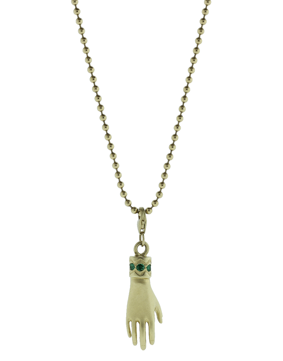 GEMFIELDS X MUSE-Emerald Hand Pendant-YELLOW GOLD