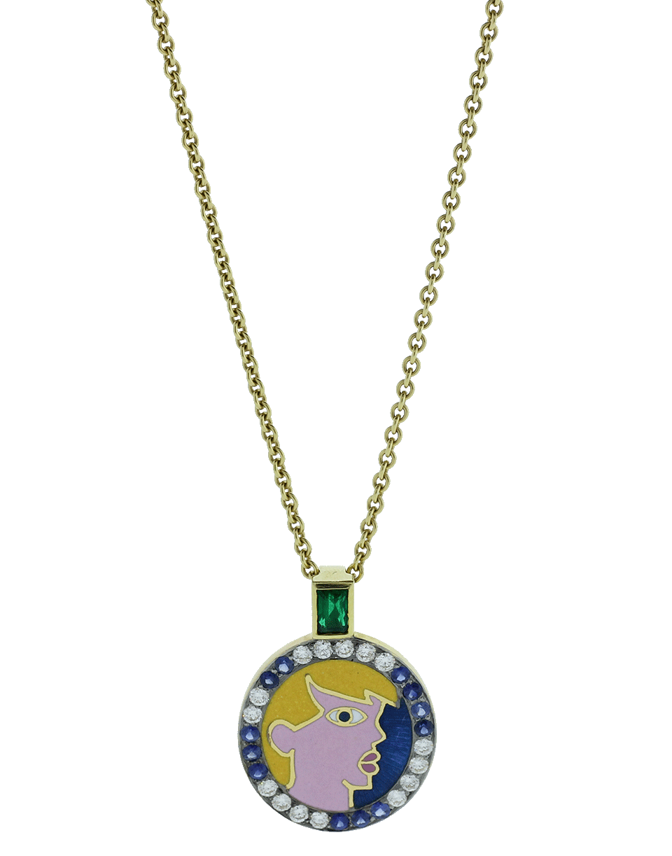 GEMFIELDS X MUSE-Portrait Pendant-YELLOW GOLD