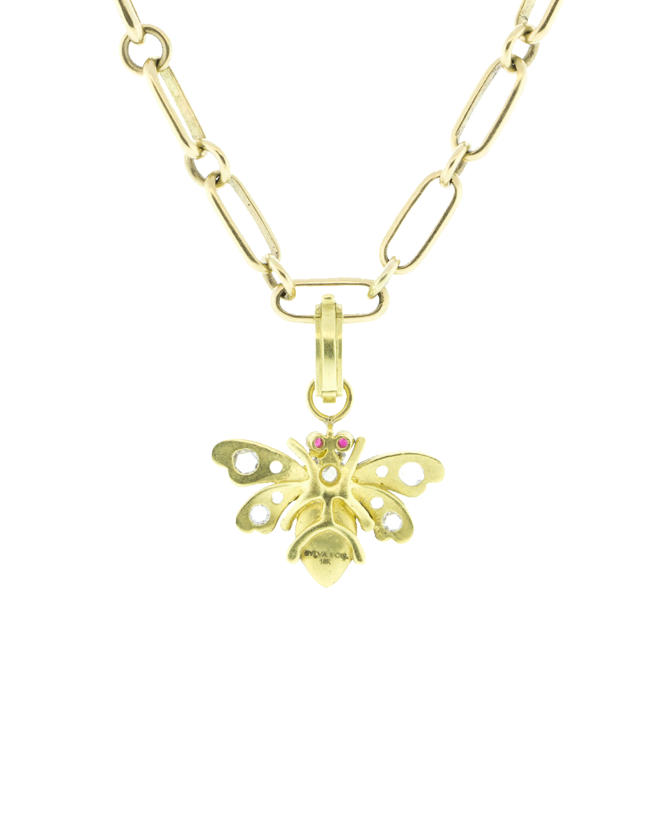 GEMFIELDS X MUSE-Ruby Bee Pendant-YELLOW GOLD