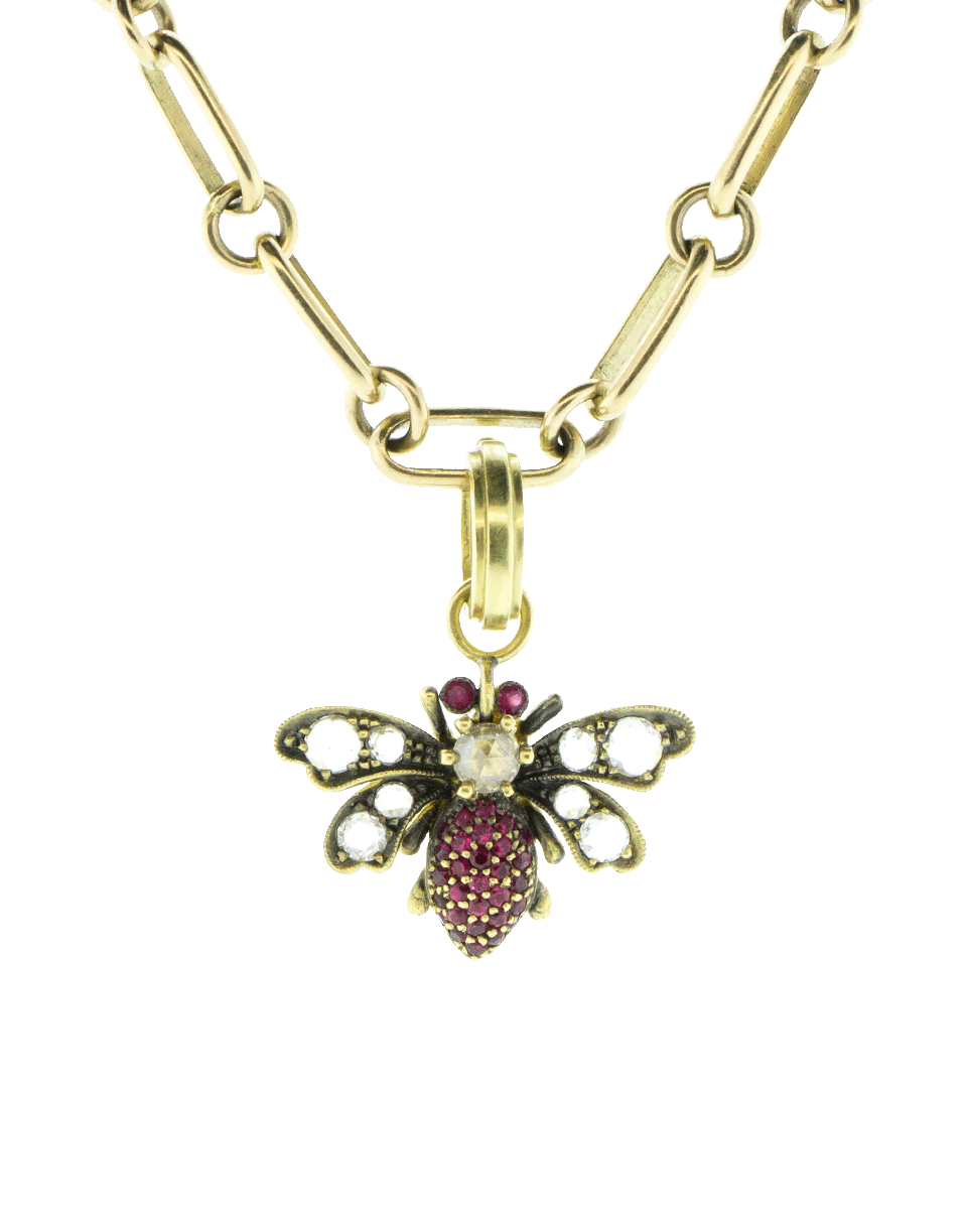 GEMFIELDS X MUSE-Ruby Bee Pendant-YELLOW GOLD