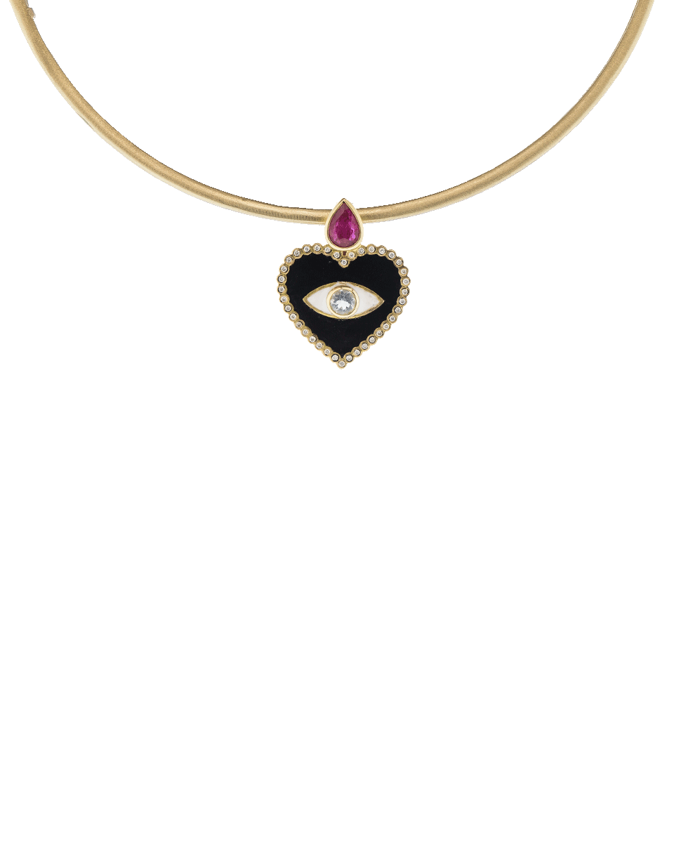 GEMFIELDS X MUSE-Ruby Heart Pendant-YELLOW GOLD