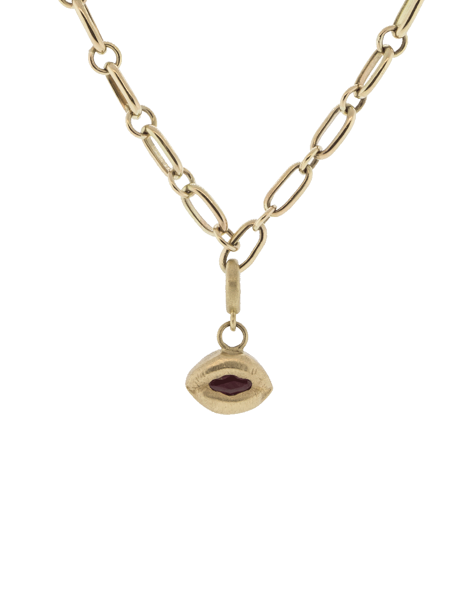 GEMFIELDS X MUSE-Small Ruby Lip Pendant-YELLOW GOLD