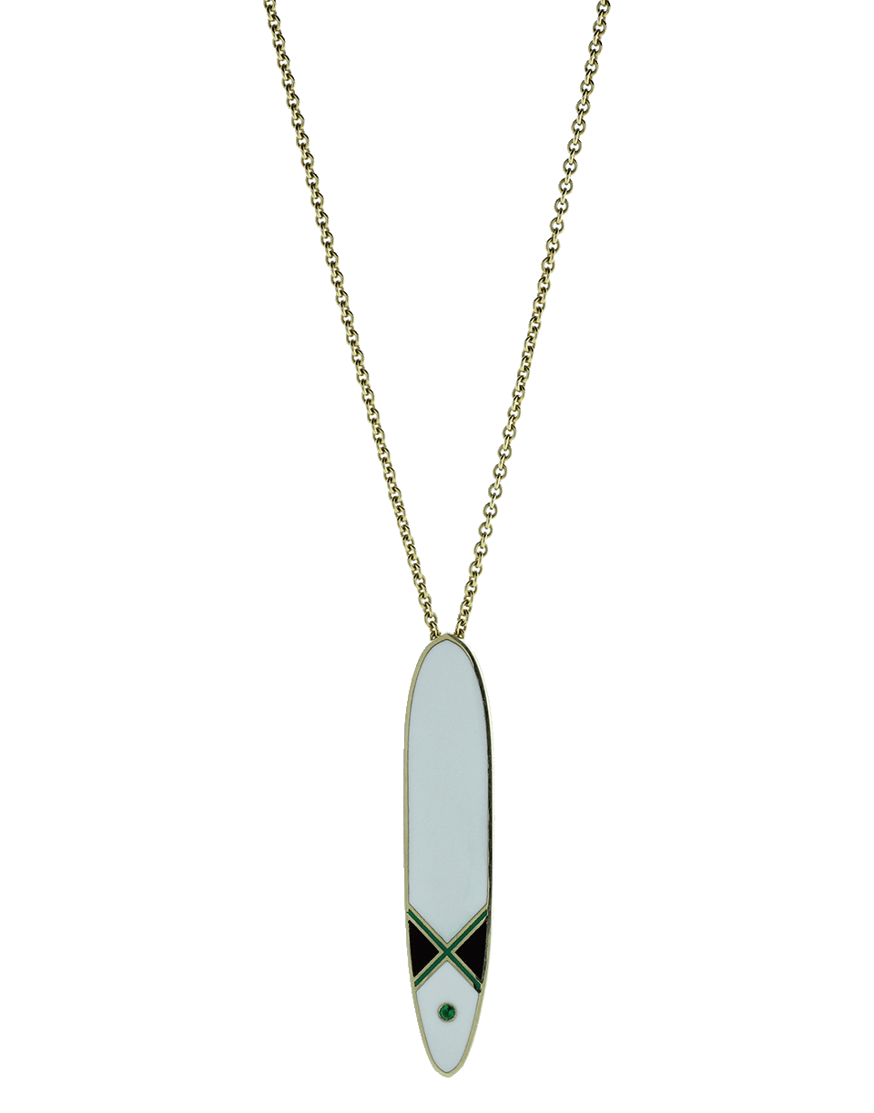 GEMFIELDS X MUSE-Surf Enamel Long Board Pendant-YELLOW GOLD