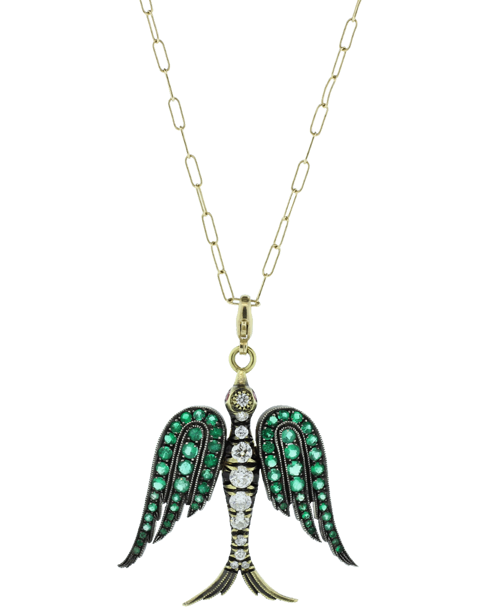 GEMFIELDS X MUSE-Sylva & Cie Angel Bird Pendant-YELLOW GOLD