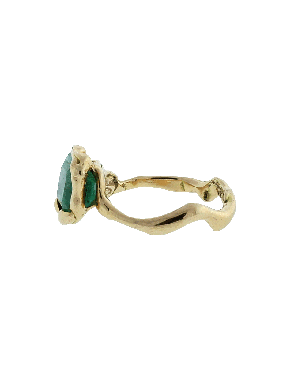 GEMFIELDS X MUSE-Castone Ring With Emerald-ROSE GOLD