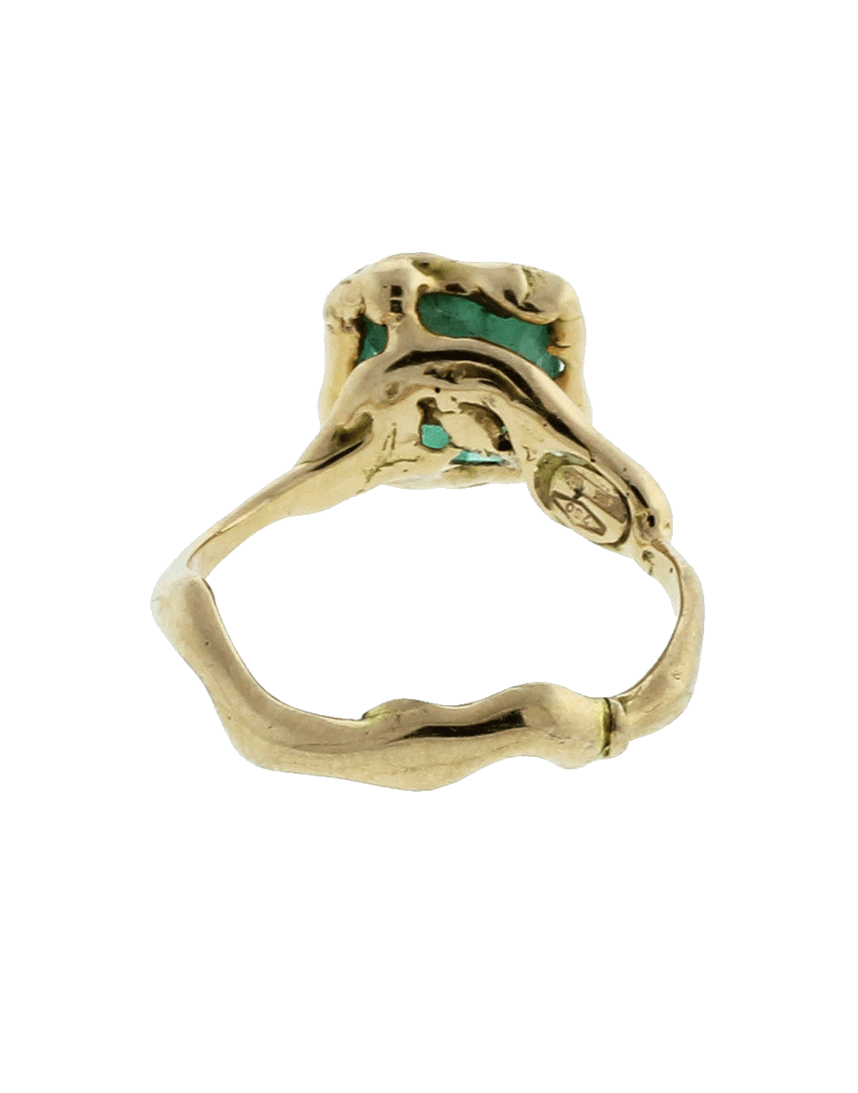 GEMFIELDS X MUSE-Castone Ring With Emerald-ROSE GOLD