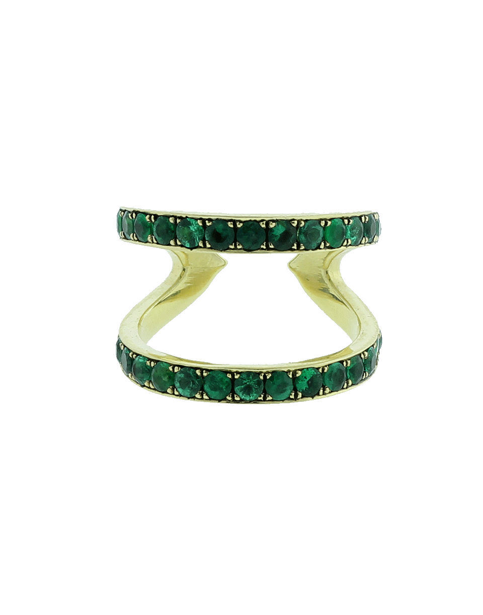 GEMFIELDS X MUSE-Wonder Woman Ring With Emeralds-YELLOW GOLD