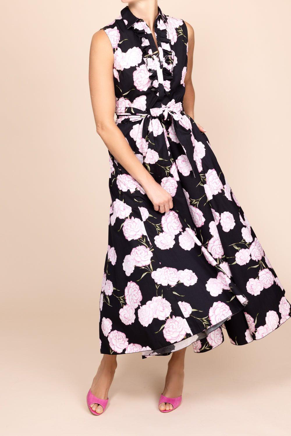 GIAMBATTISTA VALLI-Sleeveless Floral Button Down Dress-