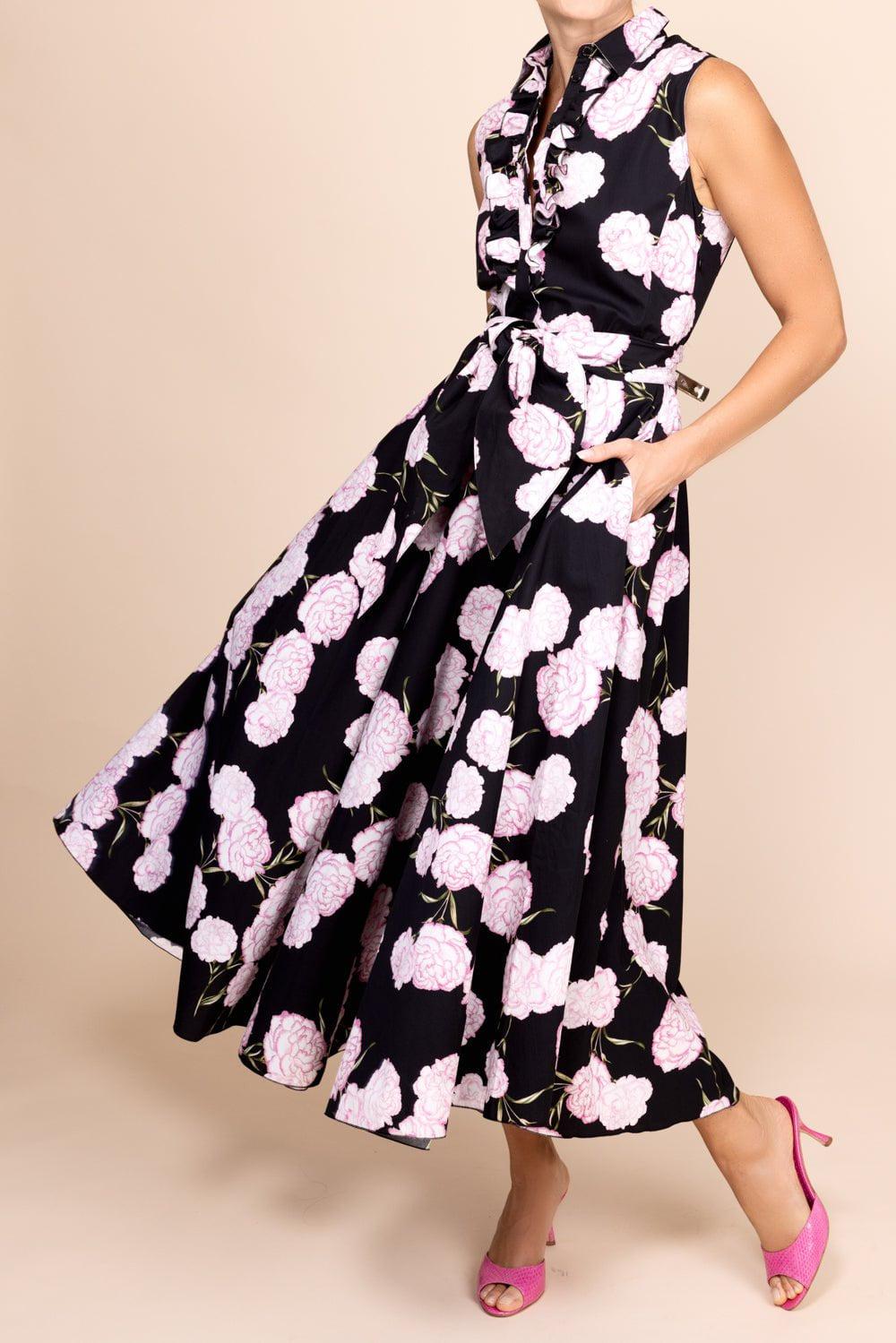 GIAMBATTISTA VALLI-Sleeveless Floral Button Down Dress-