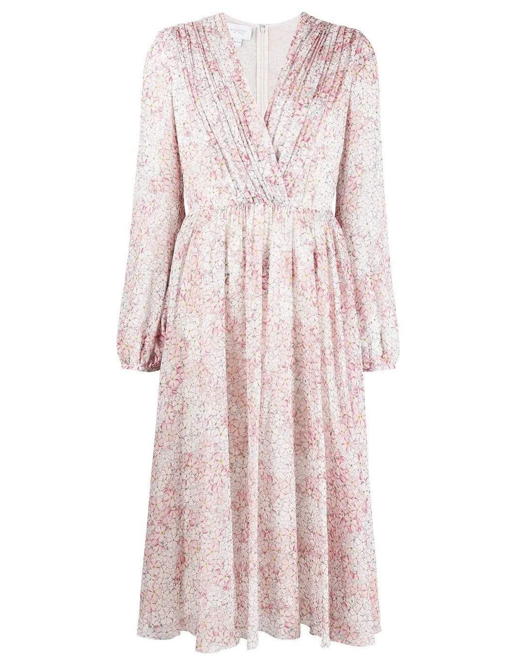 GIAMBATTISTA VALLI-Floral Print Midi Dress-BLU/ROSE