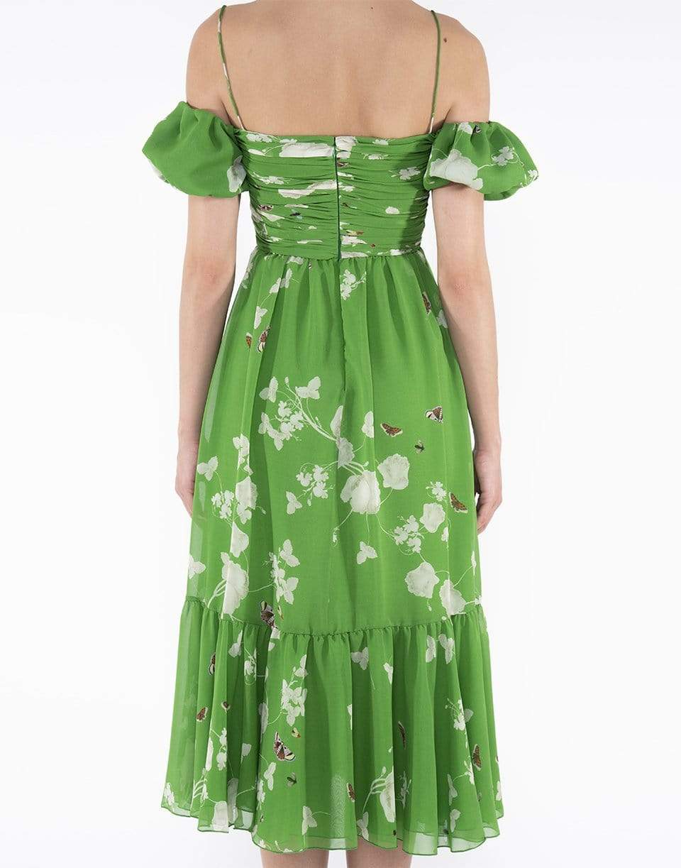 GIAMBATTISTA VALLI-Puffed Sleeve Georgette Jardins Print Dress-