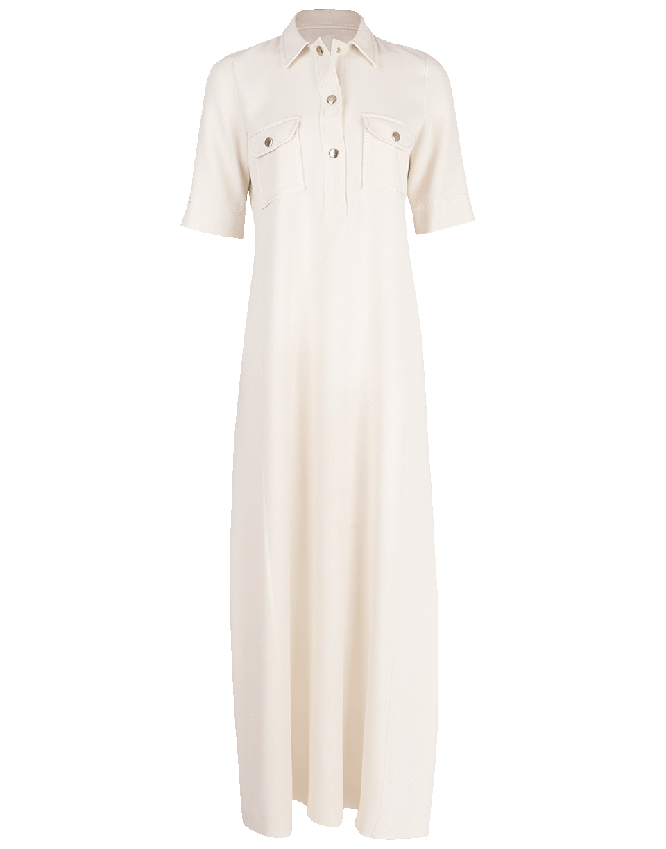 GIAMBATTISTA VALLI-Long Collared Elbow Sleeve Shirt Dress-