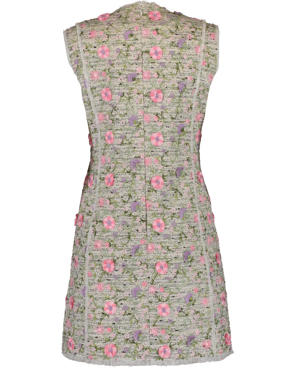 GIAMBATTISTA VALLI-Tweed Floral Flocking Dress-
