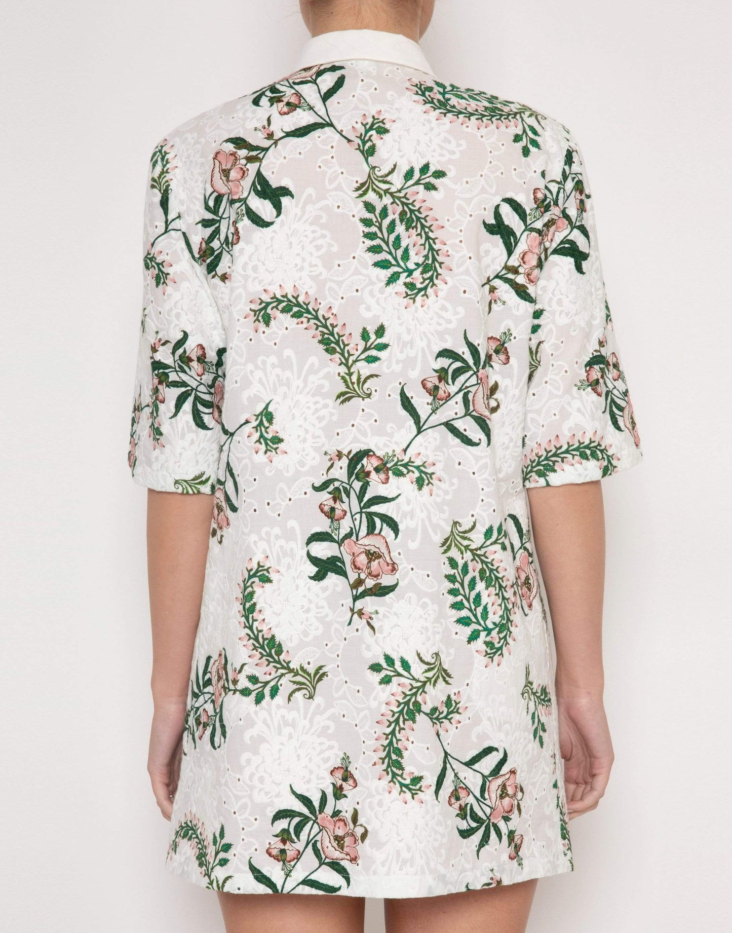GIAMBATTISTA VALLI-Sangallo Lace Print Mini Shirt Dress-