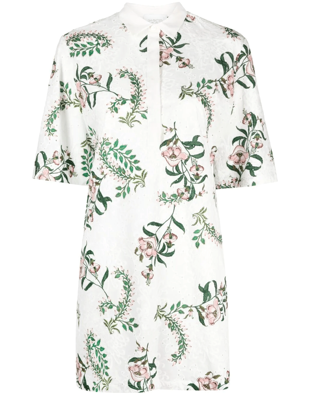 GIAMBATTISTA VALLI-Sangallo Lace Print Mini Shirt Dress-