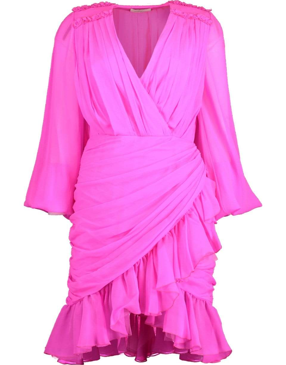 GIAMBATTISTA VALLI-Long Sleeve Ruffle Hem Dress-