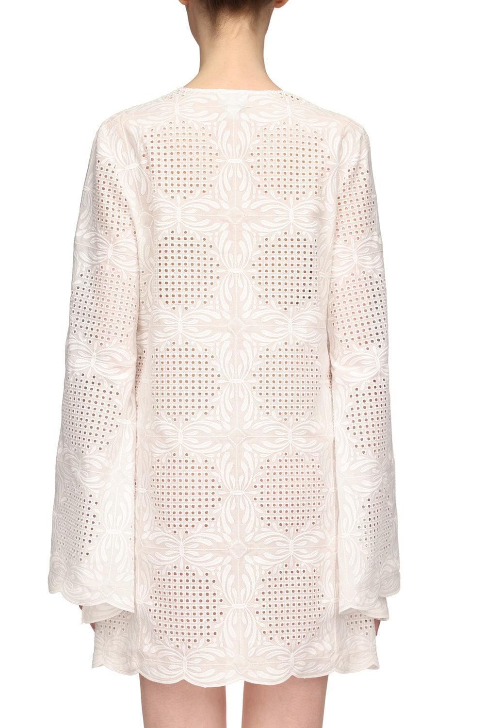 Long Sleeve Embroidered Dress-WHITE-40-CLOTHINGDRESSCASUAL-GIAMBATTISTA VALLI