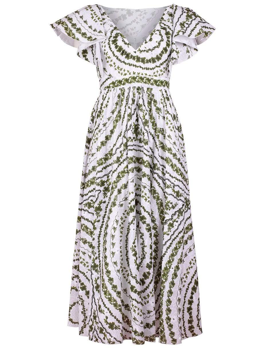 GIAMBATTISTA VALLI-V Neck Labyrinthe Midi Dress-