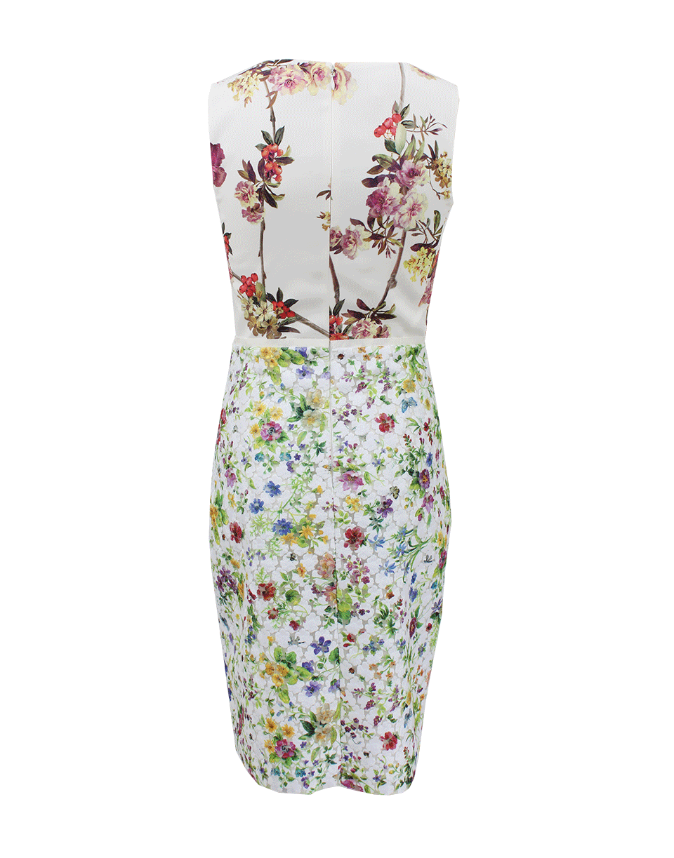 GIAMBATTISTA VALLI-V-Neck Embroidered Slim Dress-